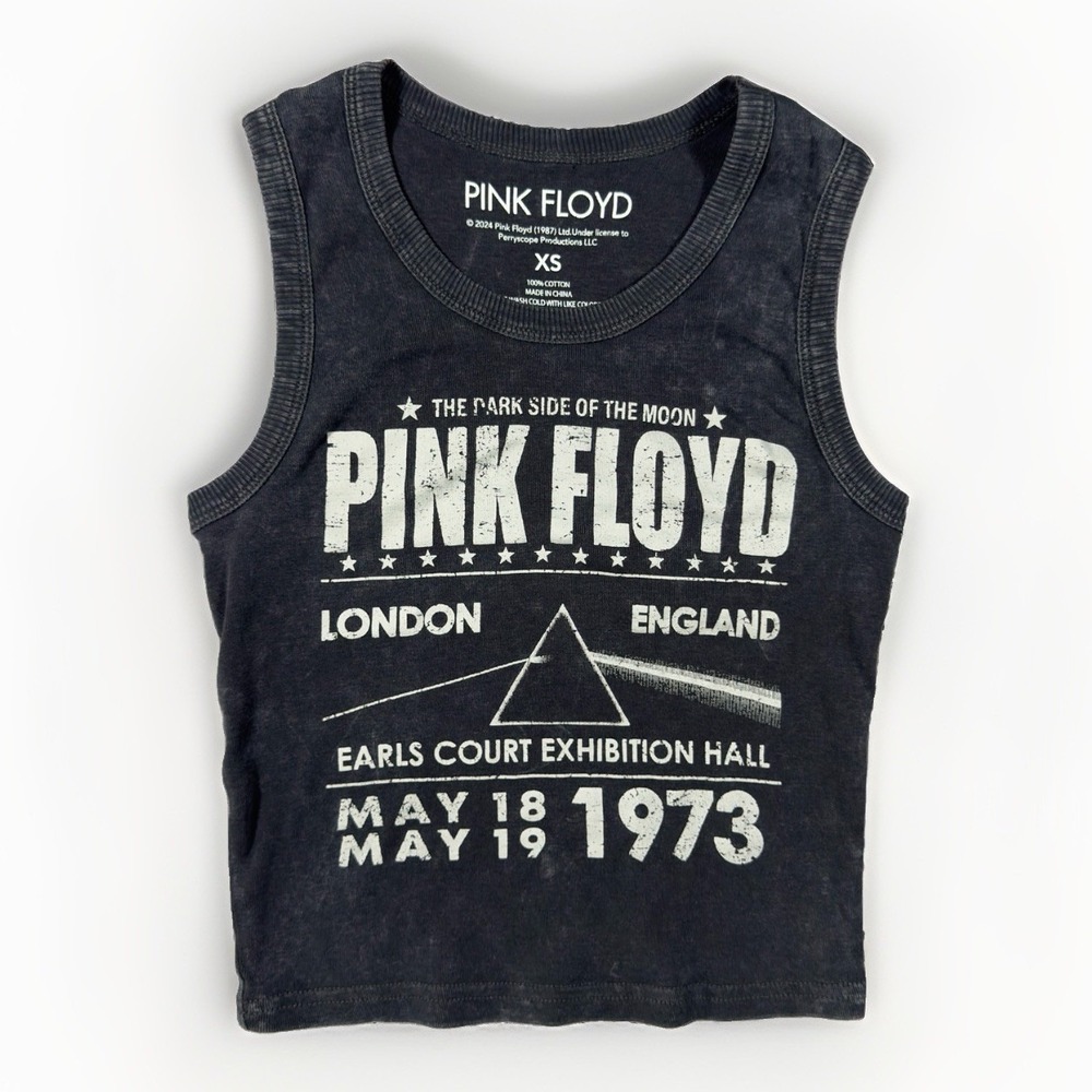Pink Floyd XS Dark Side Moon London 1973 Earls Court Acid Wash Tank Top 2024